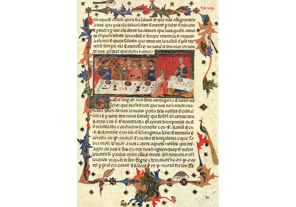 Llibre dels Feyts-rey Jaime I de Aragón-Celesti Destorrents-manuscrito iluminado códice-libro facsímil-Vicent García Editores-6 Detalle.png